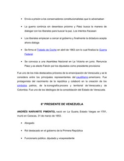 
Envía a prisión a los conservadores constitucionalistas que lo adversaban

La guerra continúa sin desenlace próximo y Páez