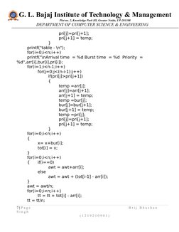 G. L. Bajaj Institute of Technology & Management
Plot no. 2, Knowledge Park III, Greater Noida, UP-201308
DEPARTMENT OF COM