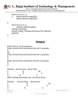 G. L. Bajaj Institute of Technology & Management
Plot no. 2, Knowledge Park III, Greater Noida, UP-201308
DEPARTMENT OF COM