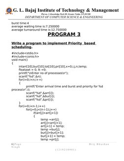 G. L. Bajaj Institute of Technology & Management
Plot no. 2, Knowledge Park III, Greater Noida, UP-201308
DEPARTMENT OF COM