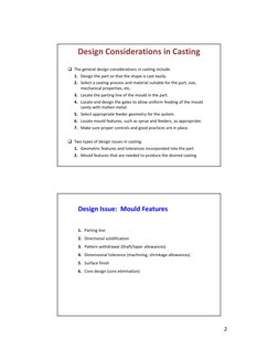 Casting Design Definition Casting Design Considerations Overview | PDF | Casting (Metalworking ...