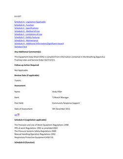 BA Set: Specifications and Safety Details | PDF | Breathing | Flashlight