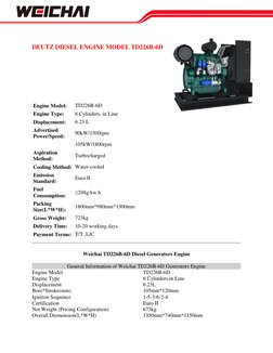 Deutz TD226B-6D Diesel Engine Specs | PDF | Business | Computers