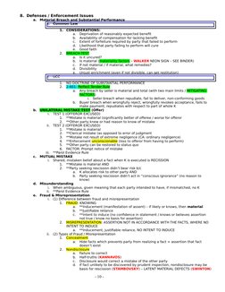 8. Defenses / Enforcement Issues
a.
Material Breach and Substantial Performance
i.
Common Law
1.
CONSIDERATIONS:
a.
Deprivati