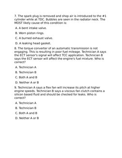 ASE A1 Engine Repair Practice Test | PDF | Turbocharger | Internal ...