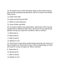 ASE A1 Engine Repair Practice Test | PDF | Turbocharger | Internal ...