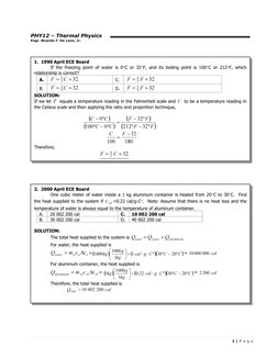 Thermal Physics Problems and Solutions | PDF | Temperature | Heat Transfer