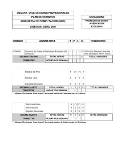 DECANATO DE ESTUDIOS PROFESIONALES 
 
 
  
PLAN DE ESTUDIOS  
 
MODALIDAD 
 
INGENIERÍA DE COMPUTACIÓN (0800) 
 
PROYECTO DE