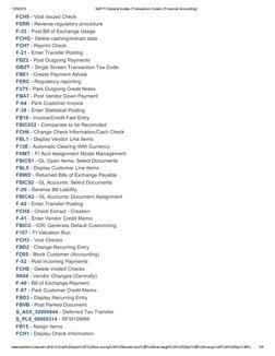 SAP FI General Tcodes (Transaction Codes) (Financial Accounting) | PDF | Cheque | Payments