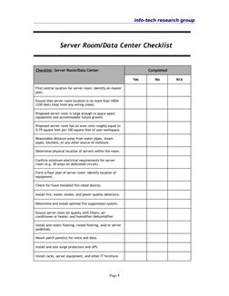 Server Room Setup Checklist Guide | PDF | Home & Garden | Computers