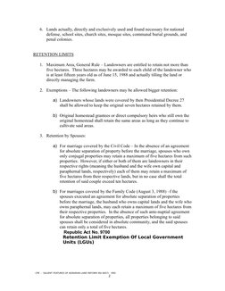 6. Lands actually, directly and exclusively used and found necessary for national 
defense, school sites, church sites, mosqu