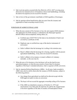 2. Sale to private parties executed after the effectivity of R.A. 6657 covering areas 
allowed to be retained in favor of tra