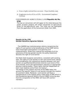 c) If area is highly restricted from conversion – Project feasibility study.
d) If application involves ECAs or ECPs – Enviro