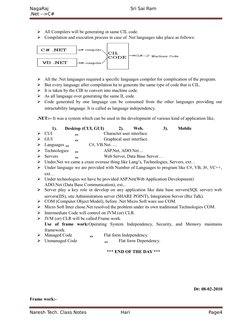 NagaRaj                                                         Sri Sai Ram                                             
.Net