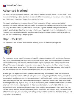 Solvethecube Advanced CFOP Method for Speedcubing | PDF | Areas Of Computer Science ...