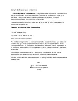 Ejemplo de Circular Administrativa | PDF | Derecho