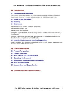 For Software Testing Information visit: www.gcreddy.net 
1). Introduction
1.1 Purpose of this document
The Purpose of this do