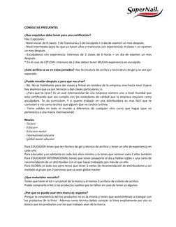 CONSULTAS FRECUENTES  
 
¿Que requisitos debo tener para una certificación?  
Hay 3 opciones:  
- Nivel inicial: de 8