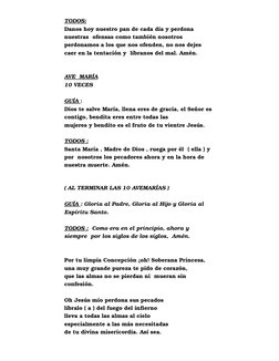 TODOS:
Danos hoy nuestro pan de cada día y perdona 
nuestras  ofensas como también nosotros 
perdonamos a los que nos ofenden