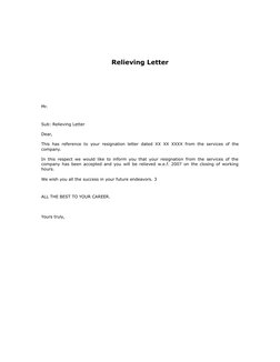 Reletting Letter Example Relieving and Experience Letter Guide | PDF | Government | Business