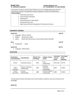 Mudit Jain  
 
 
 
 
    mudjain18@gmail.com 
Sr. Software Engineer 
 
                       +91-7350584848/+91-9461384686