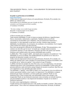 ¡Sea persistente! ¡Nunca... nunca... nunca abandone! ¡Es demasiado temprano 
para claudicar!
Su poder se perfecciona en la de