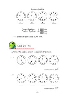 Electric Meter Example Math 6 Grade 6 Electric Meter Reading Guide | PDF | Watt | Physics