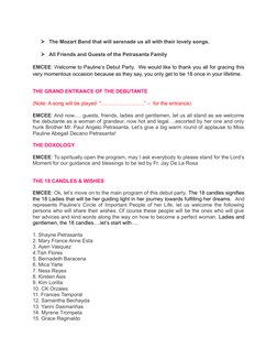 18th Birthday Debut Program Flow | PDF