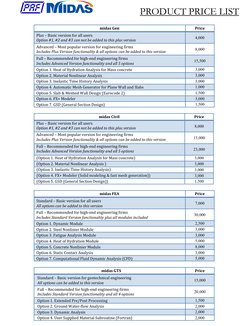 Midas Software Pricing Overview | PDF | Civil Engineering | Engineering