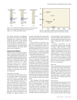 low-volume operation of diaphragm
piezometers, the sand pack around the
instrument tip is unnecessary, and the
diaphragm piez