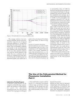 The seepage analyses were per-
formed simulating upward and down-
ward flow using two sets of imposed
total head conditions (