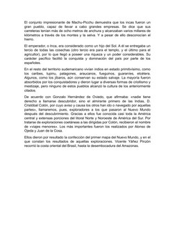 El conjunto impresionante de Machu-Picchu demuestra que los incas fueron un
gran  pueblo,  capaz  de  llevar  a  cabo  grande