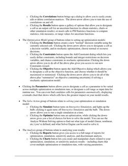 o Clicking the Correlations button brings up a dialog to allow you to easily create, 
edit or delete correlation matric