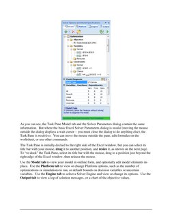 As you can see, the Task Pane Model tab and the Solver Parameters dialog contain the same 
information.  But where th