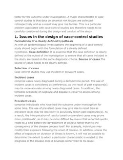 factor for the outcome under investigation. A major characteristic of case-
control studies is that data on potential risk fa