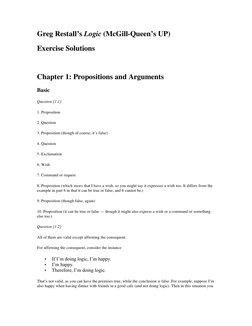 Logic Exercise Solutions by Greg Restall | PDF | Validity | Argument