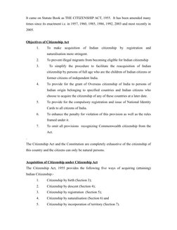 Citizenship Acquisition & Termination Act | PDF | Naturalization ...