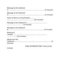 Sample Birthday Program Flow | PDF