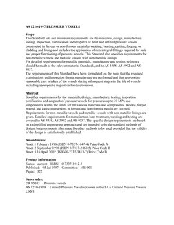 AS 1210-1997 Pressure Vessel Standard | PDF | Welding | Construction