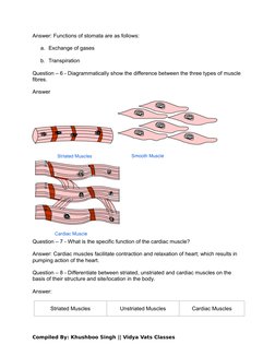 Answer: Functions of stomata are as follows:
a. Exchange of gases
b. Transpiration
Question – 6 - Diagrammatically show the d
