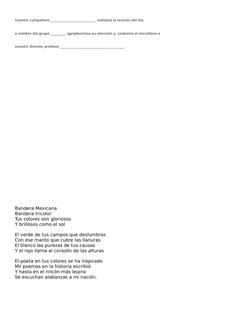 nuestro compañero ______________________ realizará la oración del día.
a nombre del grupo _______, agradecemos su atención y