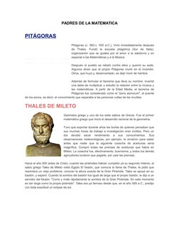 PADRES DE LA MATEMATICA
PITÁGORAS (http://www.blogger.com/blogger.g?blogID=4750573636780937940)
Pitágoras (c. 582-c. 500 a.C.