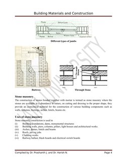 Building Materials and Construction
Different types of jambs
                           Buttress
Through Stone
Stone masonry