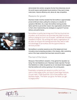 (http://aptris.com)ServiceNow  //  10
demonstrate that vendors recognize the fact that enterprises around 
the world require