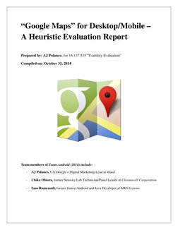 Google Maps Heuristic Evaluation Report | PDF | Mobile App | Usability