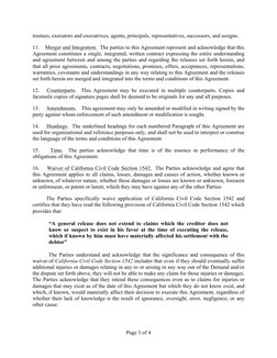 Executrixes California Mutual Release Agreement | PDF | Settlement (Litigation ...