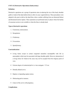 Dustructive Operations Destructive Operations in Obstetrics | PDF | Childbirth | Maternal Health