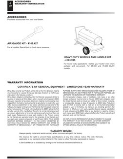 6
GB
ACCESSORIES
WARRANTY INFORMATION
ACCESSORIES
Purchase accessories from your local dealer.
AIR GAUGE KIT - 4109.427
For a