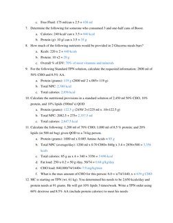 TPN Calculation Guide and Examples | PDF | Calorie | Nutrition