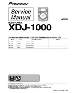 XDJ-1000 Service Manual Overview | PDF | Manufactured Goods
